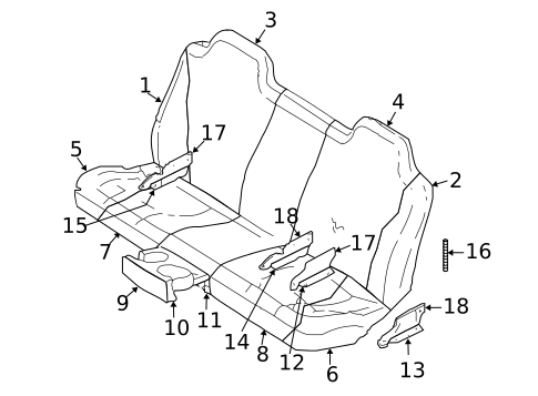 Rear Seat Components for 2003 Dodge Dakota #0