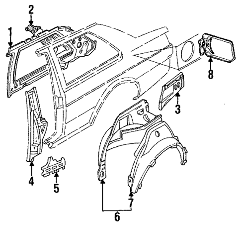 Inner Components for 1990 Volkswagen Jetta #1