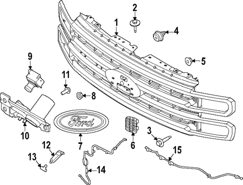 Grille & Components for 2023 Ford F-250 Super Duty #1