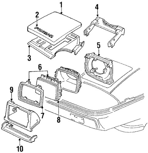 Headlamp Components for 1986 Pontiac Fiero #0