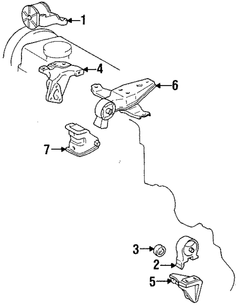 Engine & Trans Mounting for 1995 Toyota Tercel #0