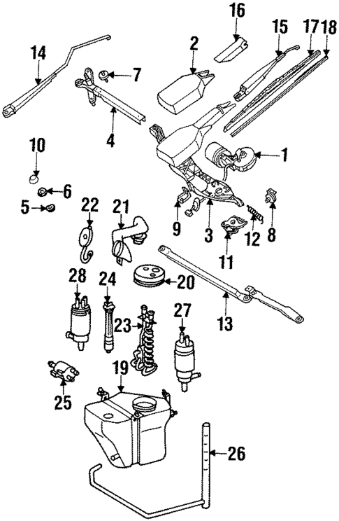 Wiper & Washer Components for 1998 Mercedes-Benz CL600 #0