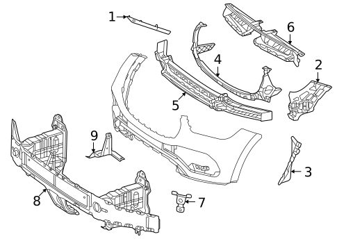 Bumper & Components - Front for 2021 Mercedes-Benz GLE63 AMG S #5