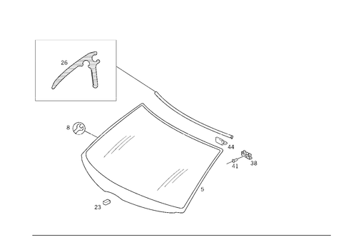 Windshield for 1998 Mercedes-Benz E430 #2