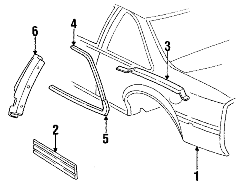 Quarter Panel & Components for 1990 Chevrolet Beretta #0