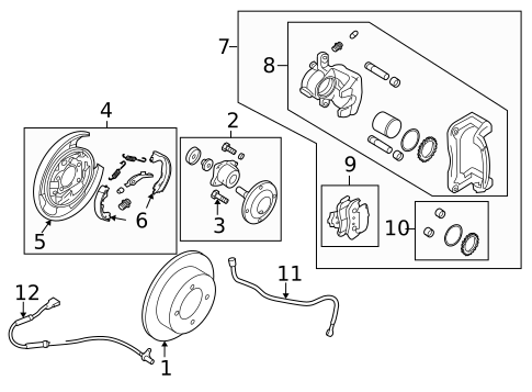 Brake Components for 2008 Hyundai Azera #1