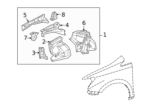Structural Components & Rails for 2011 Lexus HS250h #1