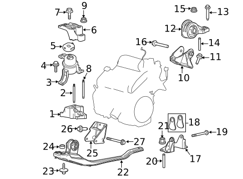 Engine & Trans Mounting for 2006 Mercury Mariner #0