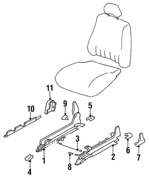 Front Seat Components for 1995 Hyundai Sonata #1