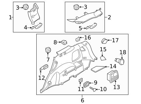 Interior Trim - Quarter Panels for 2018 Kia Sorento #3