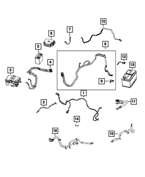 Battery, Battery Tray and Cables for 2023 Jeep Grand Cherokee L #1
