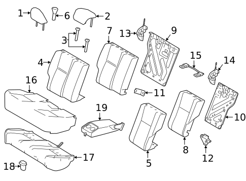Rear Seat Components for 2019 Toyota Corolla #2