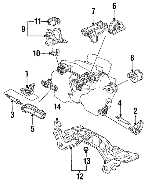 Engine & Trans Mounting for 1993 Honda Civic #0
