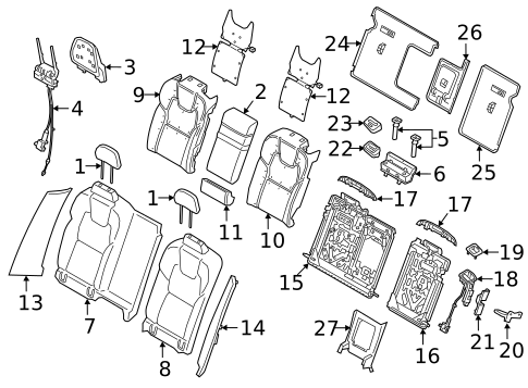 Rear Seat Components for 2019 Volvo S90 #3