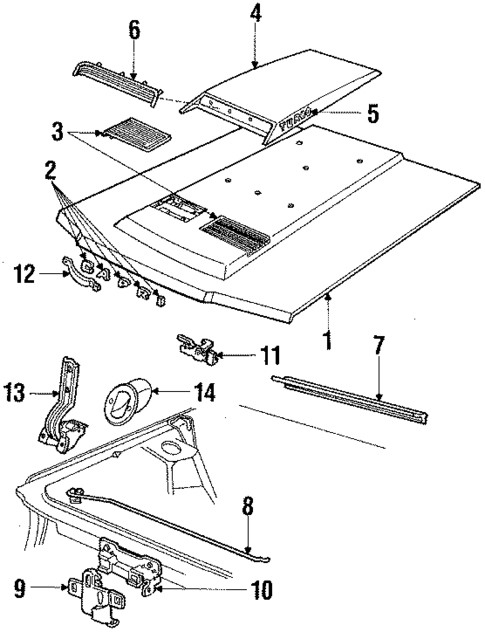 Hood & Components for 1986 Mercury Capri #0