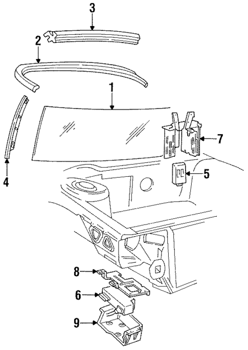 Glass - Windshield for 1996 Pontiac Bonneville #0