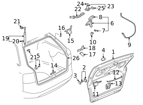 Gate & Hardware for 2005 Audi A4 Quattro #0