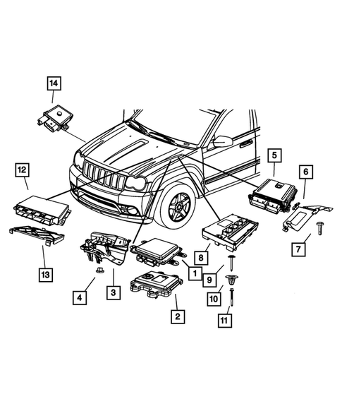 Keys, Modules and Engine Controllers for 2009 Jeep Grand Cherokee #2
