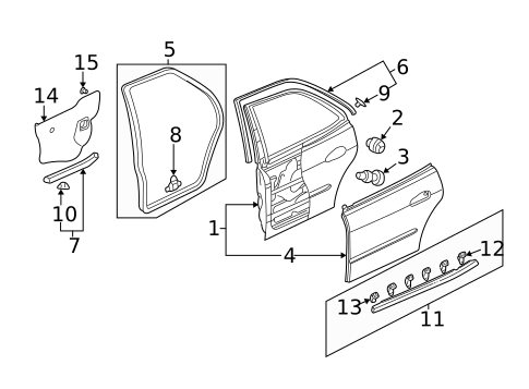 Door & Components for 2001 Acura TL #1