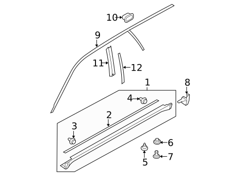 Exterior Trim - Pillars for 2007 Subaru Legacy #0