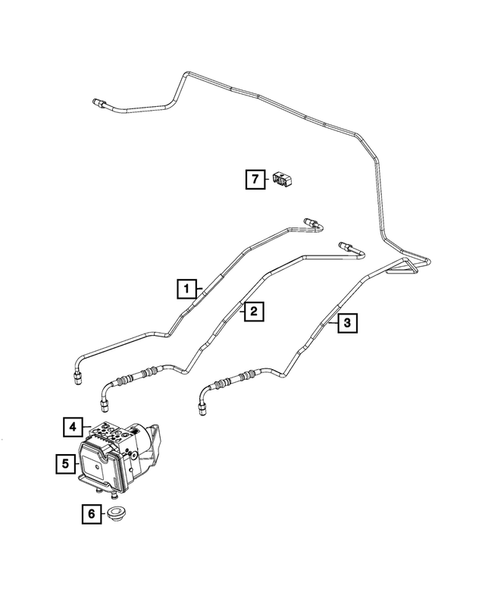 Hydraulic Control Unit, Brake Tubes and Hoses for 2017 Jeep Grand Cherokee #2