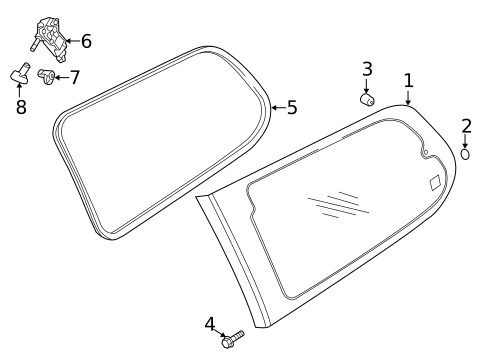 Glass - Side Panel for 2014 Kia Sedona #0