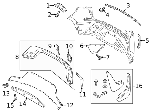 Bumper & Components - Rear for 2022 Land Rover Range Rover Evoque #1