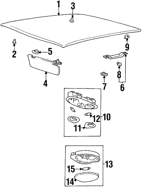 Interior Trim - Roof for 2000 Hyundai Elantra #1