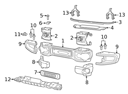Bumper & Components - Front for 2018 Jeep Wrangler #2