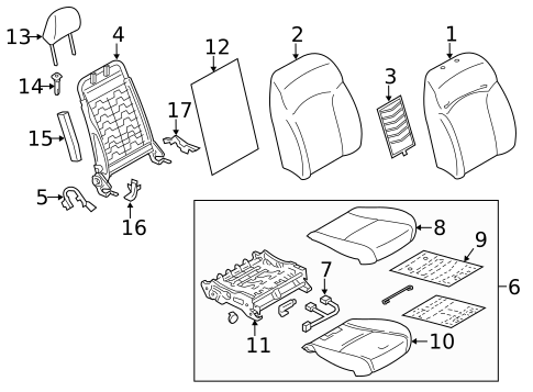 Front Seat Components for 2015 Subaru WRX STI #0