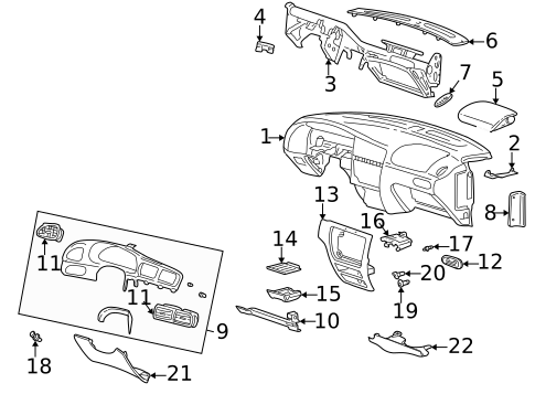 Instrument Panel Components for 2001 Mercury Sable #0