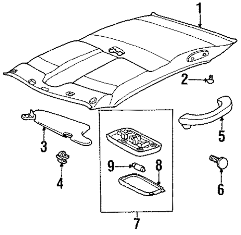 Interior Trim - Roof for 1997 Toyota Tercel #0