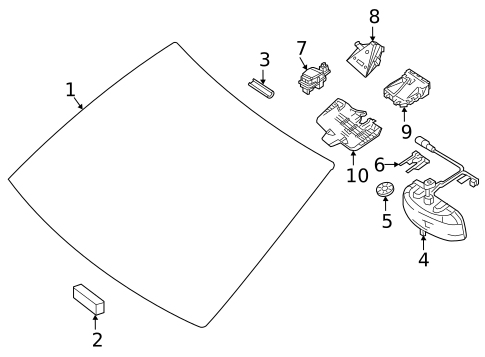 Glass - Windshield for 2016 Mercedes-Benz C450 AMG #0