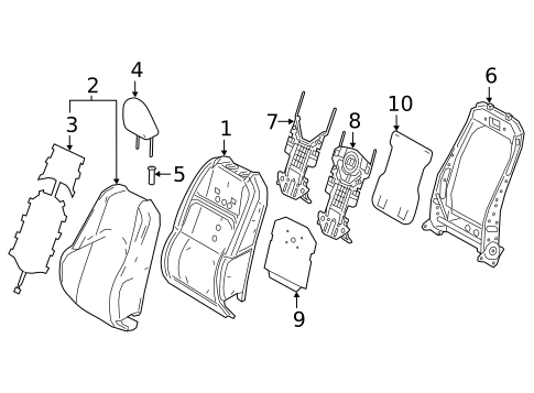 Passenger Seat Components for 2019 Lexus UX250h #1