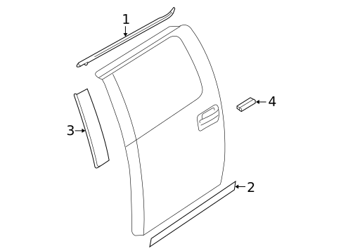 Exterior Trim - Rear Door for 2012 Ford F-150 #0