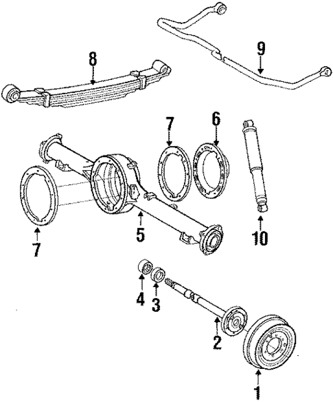 Stabilizer Bar & Components for 1989 Toyota Land Cruiser #1