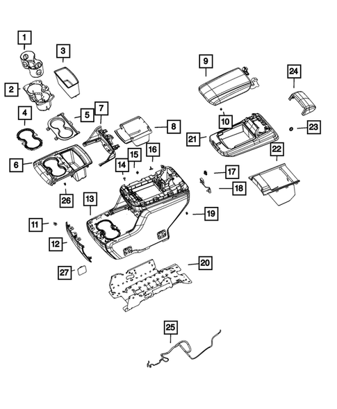 Consoles for 2021 Jeep Grand Cherokee L #2