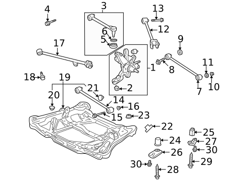 Rear Suspension for 2005 Honda Accord #3