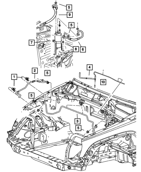 Air Conditioner and Heater Plumbing for 2003 Jeep Liberty #6