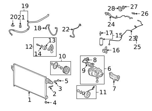 Condenser, Compressor & Lines for 2004 Acura RSX #0