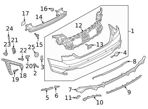 Bumper & Components - Rear for 2019 Audi RS5 Sportback #0