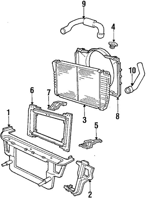 Radiator & Components for 1986 Mercury Capri #0