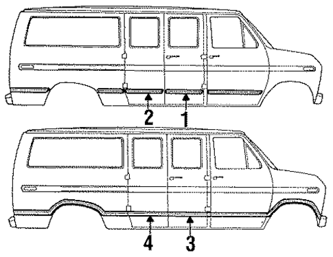 Exterior Trim - Side Door for 1991 Ford E-350 Econoline #0