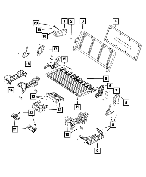 Rear Seats - Second Row - Adjusters, Recliners, Shields and Risers for 2013 Chrysler Town & Country #1