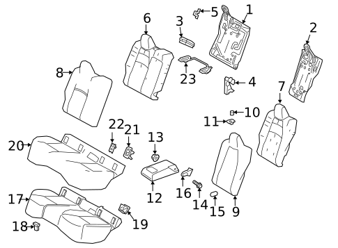 Rear Seat Components for 2025 Toyota Corolla #2