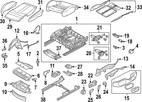 Passenger Seat Components for 2022 Audi A6 allroad #0