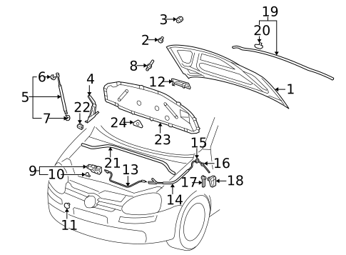 Hood & Components for 2009 Volkswagen Rabbit #0