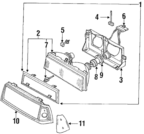 Headlamp Components for 1990 Oldsmobile Delta 88 #0