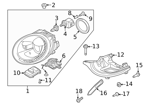 Headlamp Components for 2019 Volkswagen Beetle #1