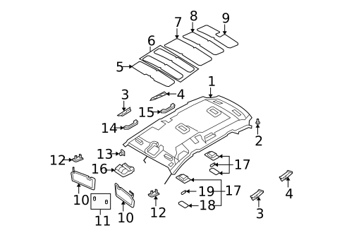 Interior Trim - Roof for 2009 Kia Rondo #0
